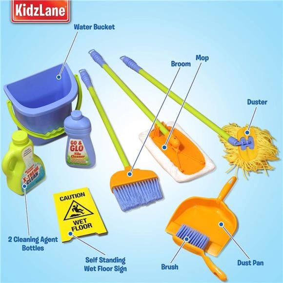 Kids Cleaning Set for Toddlers | Kids Broom Set for Kids for Play| Mop& Cleaning - Picture 3 of 6